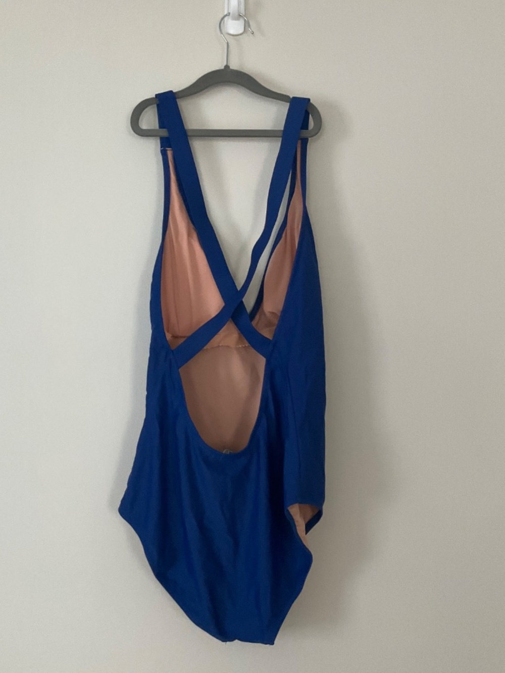 J. Crew Royal Blue One-Piece Swimsuit with Crisscross Back - Picture 3 of 4